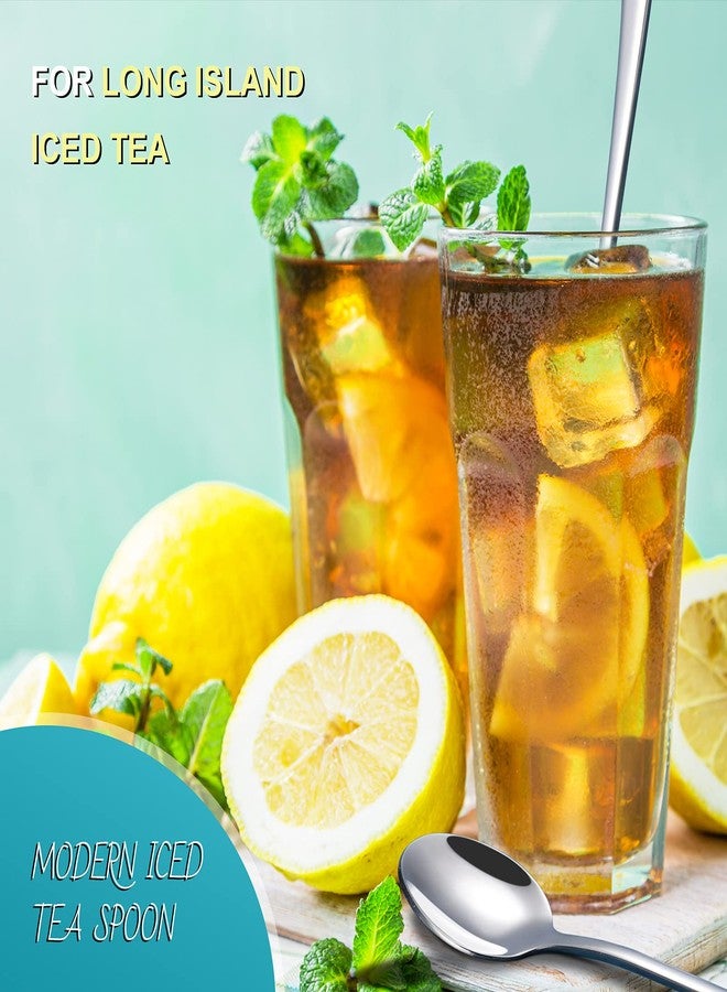 Hiware 8-Piece 9-Inch Long Handle Iced Tea Spoon, Coffee Spoon, Ice Cream Spoons, Stainless Steel Cocktail Stirring Spoons - Image 5